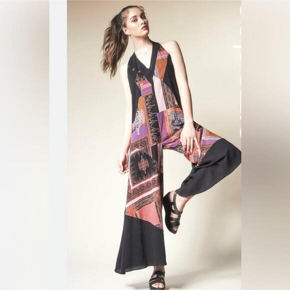 Free People All Patched Up Patchwork Jumpsuit - Picture 1 of 6
